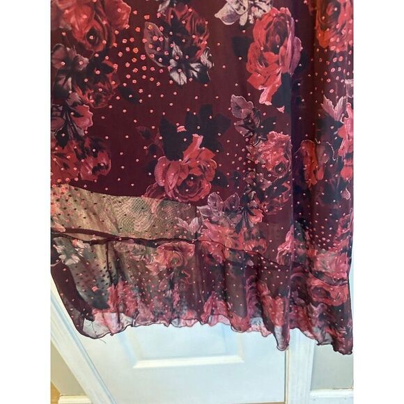 VTG AGB Women's Size 12 Red Black Asymmetric Strappy Dress Whimsigoth Vamp - Picture 5 of 7